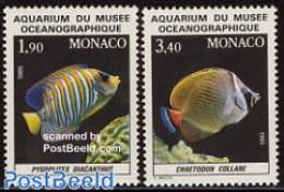 Monaco 1986 Oceanographic Museum 2v, Mint NH, Nature - Fish - Art - Museums - Ungebraucht
