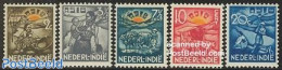 Netherlands Indies 1937 Social Welfare 5v, Unused (hinged), Nature - Various - Cattle - Agriculture - Agricultura