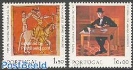 Portugal 1975 Europa, Paintings 2v, Mint NH, History - Nature - Europa (cept) - Horses - Art - Modern Art (1850-presen.. - Unused Stamps