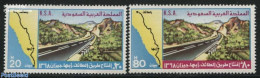 Saudi Arabia 1978 Taif-Abha-Gizan Highway 2v, Mint NH, Transport - Various - Traffic Safety - Maps - Accidents & Road Safety