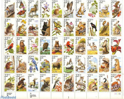 United States Of America 1987 Fauna 50v M/s, Mint NH, Nature - Animals (others & Mixed) - Bears - Birds - Butterflies .. - Nuovi
