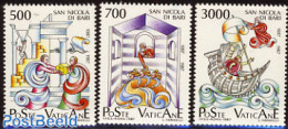 Vatican 1987 Saint Nicolas Of Myra 3v, Mint NH, Religion - Transport - Religion - Saint Nicholas - Ships And Boats - Unused Stamps