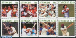 Saint Vincent 1988 Cricket Players 8v, Mint NH, Sport - Cricket - Sport (other And Mixed) - Cricket