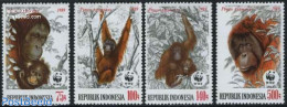 Indonesia 1989 WWF, Monkeys 4v, Mint NH, Nature - Monkeys - World Wildlife Fund (WWF) - Indonésie
