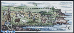 Faroe Islands 2005 Viking Age S/s, Mint NH, Nature - Transport - Various - Cattle - Horses - Ships And Boats - Agricul.. - Schiffe
