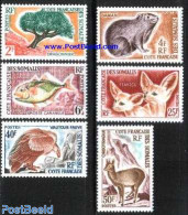 French Somalia 1962 Definitives 6v, Unused (hinged), Nature - Animals (others & Mixed) - Birds - Birds Of Prey - Fish .. - Fische