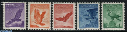 Liechtenstein 1934 Airmail Definitives, Eagle 5v, Unused (hinged), Nature - Birds - Birds Of Prey - Unused Stamps
