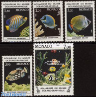 Monaco 1985 Oceanographic Museum 5v, Mint NH, Nature - Fish - Art - Museums - Ongebruikt