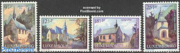 Luxemburg 1990 Caritas, Chapels 4v, Mint NH, Religion - Christmas - Churches, Temples, Mosques, Synagogues - Ungebraucht