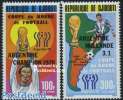 Djibouti 1978 Football Winners 2v, Mint NH, Sport - Various - Football - Sport (other And Mixed) - Maps - Géographie