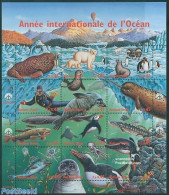 United Nations, Geneva 1998 International Ocean Year 12v M/s, Mint NH, Nature - Sport - Bears - Birds - Fish - Sea Mam.. - Vissen