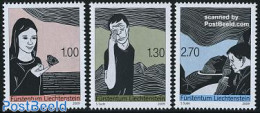 Liechtenstein 2009 Art Print, Linocut 3v, Mint NH, Art - Modern Art (1850-present) - Paintings - Unused Stamps