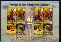 Tanzania 2006 WWF, Topi Antelope 2x4v M/s, Mint NH, Nature - Animals (others & Mixed) - World Wildlife Fund (WWF) - Tanzania (1964-...)