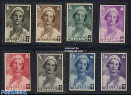 Belgium 1935 Death Of Queen Astrid 8v, Mint NH, History - Kings & Queens (Royalty) - Unused Stamps