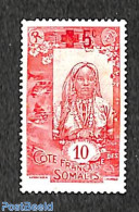 French Somalia 1915 Red Cross 1v, Unused (hinged), Health - History - Nature - Red Cross - Fish - Croce Rossa