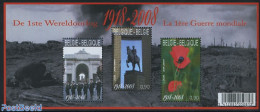 Belgium 2008 World War I 3v M/s, Mint NH, History - Nature - Militarism - Flowers & Plants - Horses - Art - Sculpture .. - Nuevos