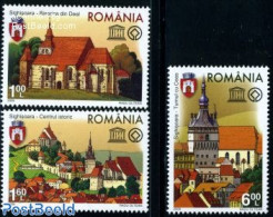 Romania 2009 World Heritage, Sighisoara 3v, Mint NH, History - Religion - Coat Of Arms - Unesco - World Heritage - Chu.. - Nuevos