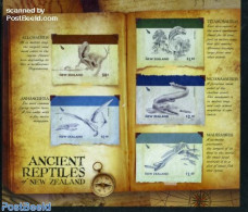 New Zealand 2010 Ancient Reptiles 5v S-a, Foil Sheet, Mint NH, Nature - Prehistoric Animals - Reptiles - Ungebraucht