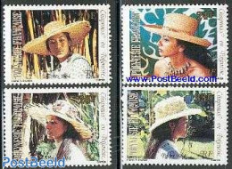 French Polynesia 1984 Hats 4v, Mint NH, Art - Fashion - Ungebraucht