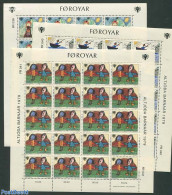 Faroe Islands 1979 Int. Year Of The Child 3 M/s, Mint NH, Nature - Transport - Various - Fishing - Ships And Boats - Y.. - Vissen