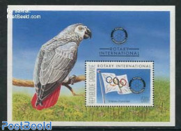 Gabon 1996 Rotary Int. S/s, Mint NH, Nature - Various - Birds - Parrots - Rotary - Ungebraucht