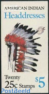 United States Of America 1990 Headdresses Booklet, Mint NH, History - Various - Stamp Booklets - Costumes - Nuevos