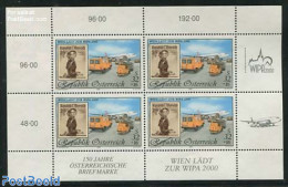 Austria 1999 WIPA 2000 M/s, Mint NH, Transport - Post - Stamps On Stamps - Automobiles - Aircraft & Aviation - Unused Stamps