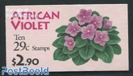 United States Of America 1993 African Violet Booklet (10x29c), Mint NH, Nature - Flowers & Plants - Stamp Booklets - Ungebraucht