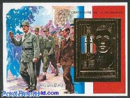 Central Africa 1990 Charles De Gaulle S/s, Gold, Mint NH, History - Politicians - Zentralafrik. Republik