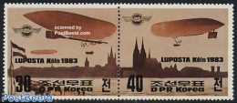 Korea, North 1983 Luposta 1983 2v, Mint NH, Transport - Zeppelins - Zeppeline