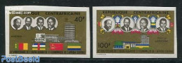 Central Africa 1974 UDEAC 2v, Imperforated, Mint NH, History - Flags - Central African Republic