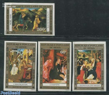 Benin 1976 Christmas 4v, Imperforated, Mint NH, Religion - Christmas - Art - Paintings - Nuevos