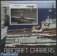 Ghana 2012 Aircraft Carriers S/s, Mint NH, Transport - Aircraft & Aviation - Ships And Boats - Flugzeuge