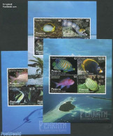 Penrhyn 2012 Definitives, Fish 3 S/s, Mint NH, Nature - Fish - Fishes