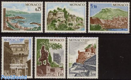 Monaco 1974 Definitives, Views 6v, Mint NH, Art - Castles & Fortifications - Ongebruikt