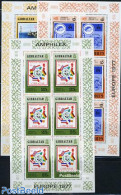 Gibraltar 1977 AMPHILEX 3 M/ss, Mint NH, Various - Stamps On Stamps - Lighthouses & Safety At Sea - Postzegels Op Postzegels