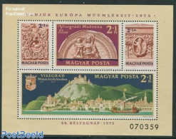 Hungary 1975 European Architectural Year S/s, Mint NH, History - Transport - Coat Of Arms - Europa Hang-on Issues - Sh.. - Nuevos