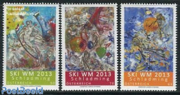 Austria 2013 Ski World Championship 3v, Mint NH, Sport - Skiing - Art - Modern Art (1850-present) - Nuovi
