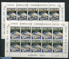 Gibraltar 1984 Europa 2 M/ss, Mint NH, History - Science - Various - Europa (cept) - Telecommunication - Stamps On Sta.. - Telekom