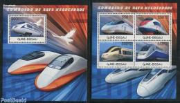 Guinea Bissau 2012 High Speed Trains 2 S/s, Mint NH, Transport - Railways - Treinen