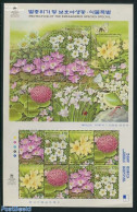 Korea, South 2001 Flowers, Protection Of Endangered Species  M/s, Mint NH, Nature - Flowers & Plants - Korea (Zuid)