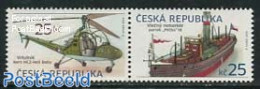 Czech Republic 2013 Ship & Helicopter 2v [:], Mint NH, Transport - Helicopters - Ships And Boats - Andere & Zonder Classificatie