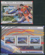 Guinea, Republic 2011 High Speed Trains France 2 S/s, Mint NH, Transport - Railways - Trains