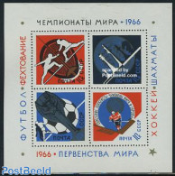 Russia, Soviet Union 1966 Sports S/s, Mint NH, Sport - Chess - Fencing - Football - Ice Hockey - Sport (other And Mixed) - Nuevos