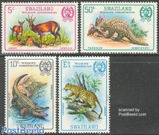 Eswatini/Swaziland 1980 Wildlife Conservation 4v, Mint NH, Nature - Animals (others & Mixed) - Cat Family - Crocodiles.. - Swaziland (1968-...)