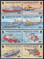 Tristan Da Cunha 2001 Storm Victims 4x2v, Mint NH, Transport - Helicopters - Ships And Boats - Helikopters