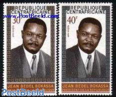 Central Africa 1970 Bokassa 2v, Mint NH, History - Politicians - Centraal-Afrikaanse Republiek