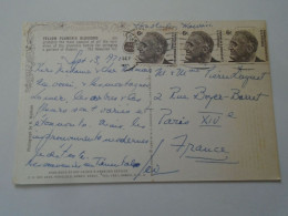 D203319     Old Postcard With Stamps  Franklin D. Roosevelt  3pcs Of  Identical 6c  Stamp - 1970 - Cartas & Documentos