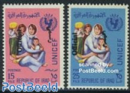 Iraq 1972 UNICEF 2v, Official Overprints, Mint NH, History - Unicef - Irak