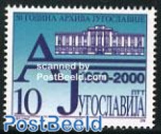 Yugoslavia 2000 National Archives 1v, Mint NH, Art - Libraries - Unused Stamps